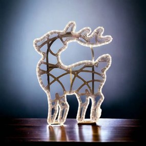 DECOLED LED světelný jelínek, 47 x 64 cm, ledově bílá