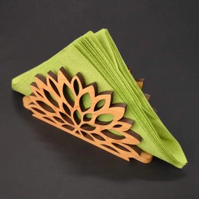 AMADEA Drevený stojanček na obrúsky v tvare kvetu, masívne drevo, 12,5x6,5x3,5 cm