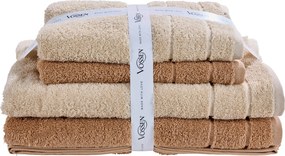 XXXLutz SADA FROTÉ UTERÁKOV, svetlohnedá, béžovohnedá Vossen - Kúpeľňový textil - 003355057505