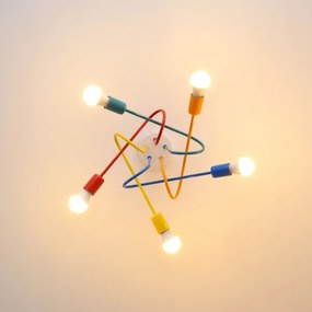 LED Detský prisadený luster OXFORD 5xE27/15W/230V