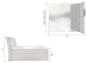 Moderná box spring posteľ Brandon 180x200, čierna