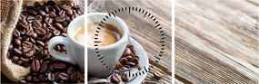 Obraz - Espresso (s hodinami) (90x30 cm)