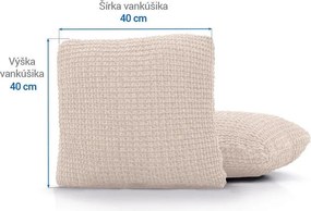 Super strečové poťahy RUBINIA smotanová obliečky na vankúšiky 2 ks (40 x 40 cm)