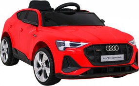 Ramiz Audi E-Tron Sportback pre deti červené + na diaľkové ovládanie + pohon 4x4 + pomalý štart + rádio MP3 + LED