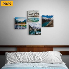 Set obrazov očarujúce horské krajiny - 4x 60x60