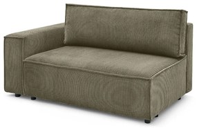 Svetlozelený menčestrový modul pohovky (ľavý roh) Nihad modular – Bobochic Paris