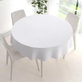 Biante Teflónový okrúhly obrus TF-100 Biele ornamenty s lístkami Ø 140 cm