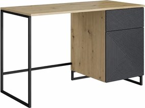 Písací stôl Asha 120 cm - artisan / rivier stone mat / čierne nohy