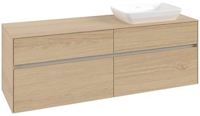 VILLEROY &amp; BOCH Collaro závesná skrinka pod umývadlo na dosku (umývadlo vpravo), 4 zásuvky, 1600 x 500 x 548 mm, Nordic Oak, C12200VJ