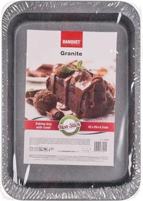 Banquet Plech s nepriľnavým povrchom Granite s vekom, 42 x 29 x 4,5 cm