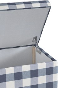 Truhlica čalúnená farba produktu tmavomodrá látka vzorované
