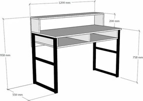 Kemo Walnut a čierny pracovný stôl