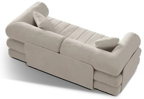 Béžová zamatová rozkladacia pohovka 206 cm Kemi – Cosmopolitan Design