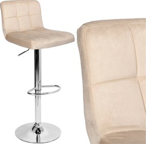 Barová stolička ARAKO VELVET - béžová/chróm