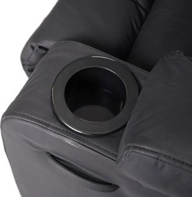 Masážne kreslo BOX, čierne, ekokoža