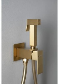 Sapho - Bidetová batéria CUBEMIX so sprškou pre podomietkovú inštaláciu, matná zlatá