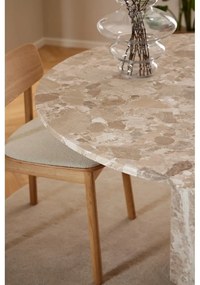 Svetlohnedý mramorový okrúhly jedálenský stôl ø 130 cm Naxos – Actona