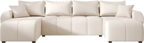 Rozkladacia obojstranná sedacia súprava do U SEVIO 311x145 cm, krémová + 2 vankúšiky ZDARMA