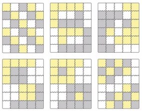 KINDERKRAFT - Penové puzzle LUNO 30ks šedá/žltá