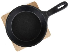 Liatinová panvica s bambusovou podložkou ANDREAS čierna ALL 940785