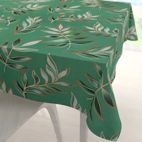 Biante Bavlnený štvorcový obrus Sandra SA-435 Popínavé listy na zelenom 110x110 cm