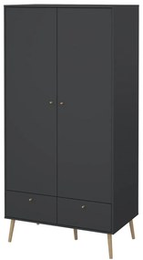 Antracitová šatníková skriňa 99x200 cm Bodo – Tvilum