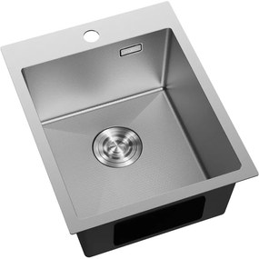 Mexen Solix, 1-komorový nerezový drez 400 x 500 mm, brúsena oceľ, vzor voština, 6406401000-01HC