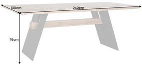 Dizajnový jedálenský stôl Galeno II 240 cm divý dub