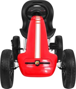 Ramiz ABARTH pedálová motokára pre deti Červená + EVA kolesá + ručná brzda + voľnobeh