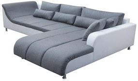 LOFT rohová sedacia súprava, Ľavá, biela/čierna (soft 17/inari 100)