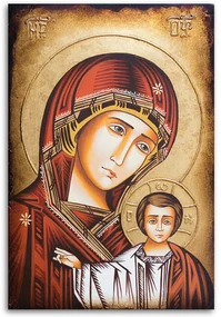 Gario Obraz na plátne Panna Mária s dieťaťom, byzantská ikona, Segovia Rozmery: 40 x 60 cm