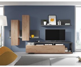 Obývacia stena Bota 09 Antracit/Dub Ribbec