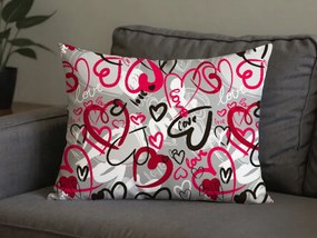 Polybavlnená obliečka na vankúš STREET LOVE POLY 70x90 cm, sivá
