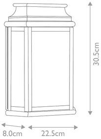 Elstead - Vonkajšie nástenné svietidlo ST MARTINS 1xE27/100W/230V IP44 bronz