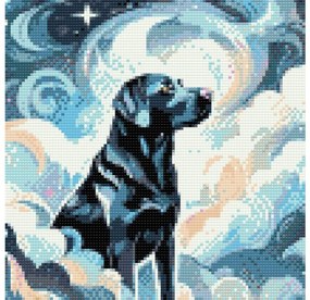 Gario Diamantové maľovanie Modrý labrador Rozmery: 50 x 50 cm, Rámovanie: S vnútorným rámom, Diamanty: Štvorcové