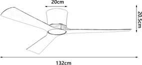 ZEVENTI - LED stropný ventilátor AUREX LED/24W/230V Wi-Fi Tuya čierna/orech + diaľkový ovládač