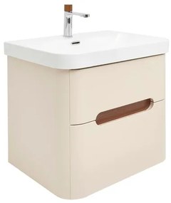 Kúpeľňová skrinka s umývadlom a batériou SAT Fusion 57,5x53x45 cm pieskovo-béžová matná SATFUSION260BEMWBA, 1 ks