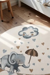 Koberec Villeroy & Boch BOHO KIDS Round Walk like an Elephant Rainy krémový kruh