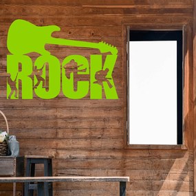 Veselá Stena Samolepka Nápis ROCK Farba: zelená, Veľkosť: 60 x 43 cm