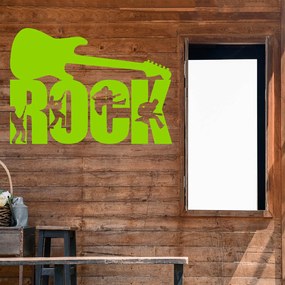 Veselá Stena Samolepka na stenu na stenu Nápis ROCK Farba: černá