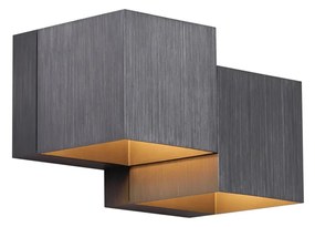 Moderná nástenná lampa tmavosivá 2-svetlá - Transfer Double