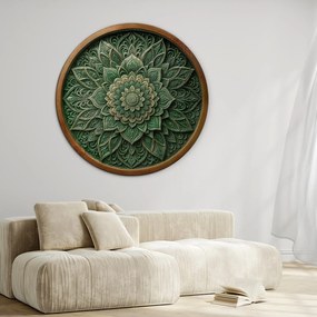 DUBLEZ | Mandala na stenu - Smaragd | UV potlač, Premium