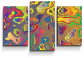 Sablio Obraz - 3-dílný Farebné škvrny - 75x50 cm