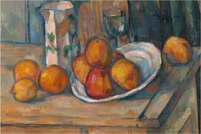 Obraz - Paul Cézanne, Still Life with Milk Jug and Fruit, reprodukcia (90x60 cm)