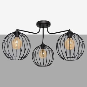 Luster prisadený MERCURE 3xE27/15W/230V čierna