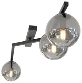 Stropné svietidlo NATON 3xE14/10W/230V čierna/dymová