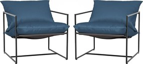 Kovová stolička s vankúšom, sada 2 kusy