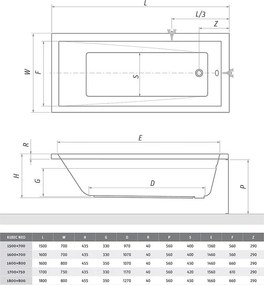 Roth Obdĺžniková akrylátová vaňa KUBIC NEO ROTH-Variant: rozmery: 150x70 cm - (KUBIC NEO 150x70 - 9300000)