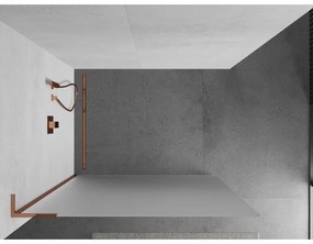 Mexen Kioto L, sprchová zástena Walk-In 100 x 200 cm, 8mm sklo námraza, ružové zlato profil, 800-100-103-60-30