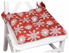 Forbyt Vianočný sedák Vločky červená, 40 x 40 cm
